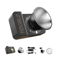 Mini lumière COB 100 W – version noire et accessoires fournis