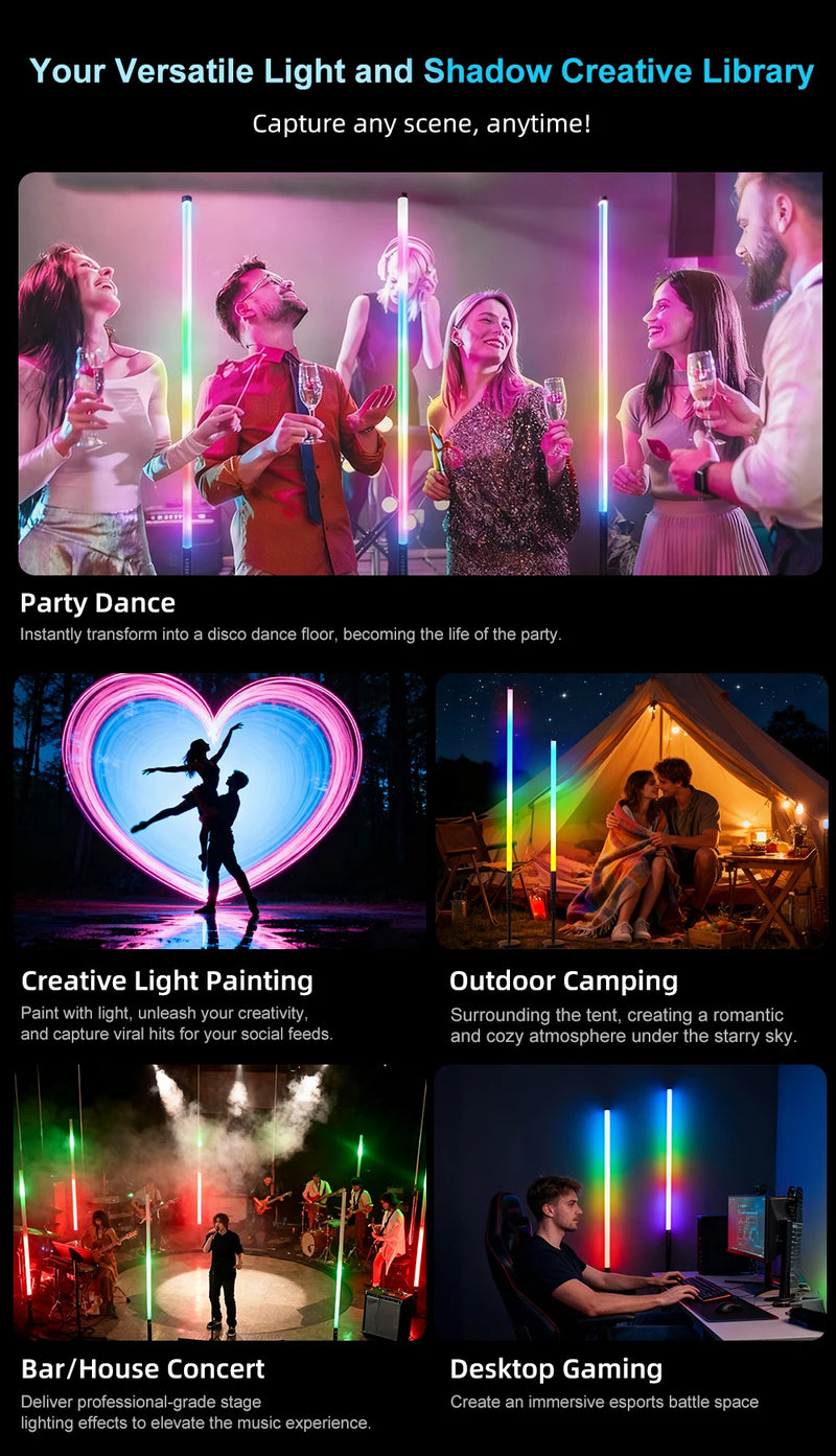Tube LED RGB rechargeable 90 cm – vue 9