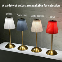 Lampe de table sans fil plissée – quatre coloris d'abat-jour alignés