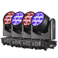 Lot de 2 ou 4 lyres LED wash 7 x 40 W, zoom 3° à 60°, flight case