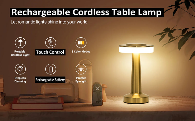 Lampe de table sans fil à pied évasé – vue 15
