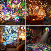 Projecteur LED flocons de neige, motifs de Noël, USB, noir ou blanc