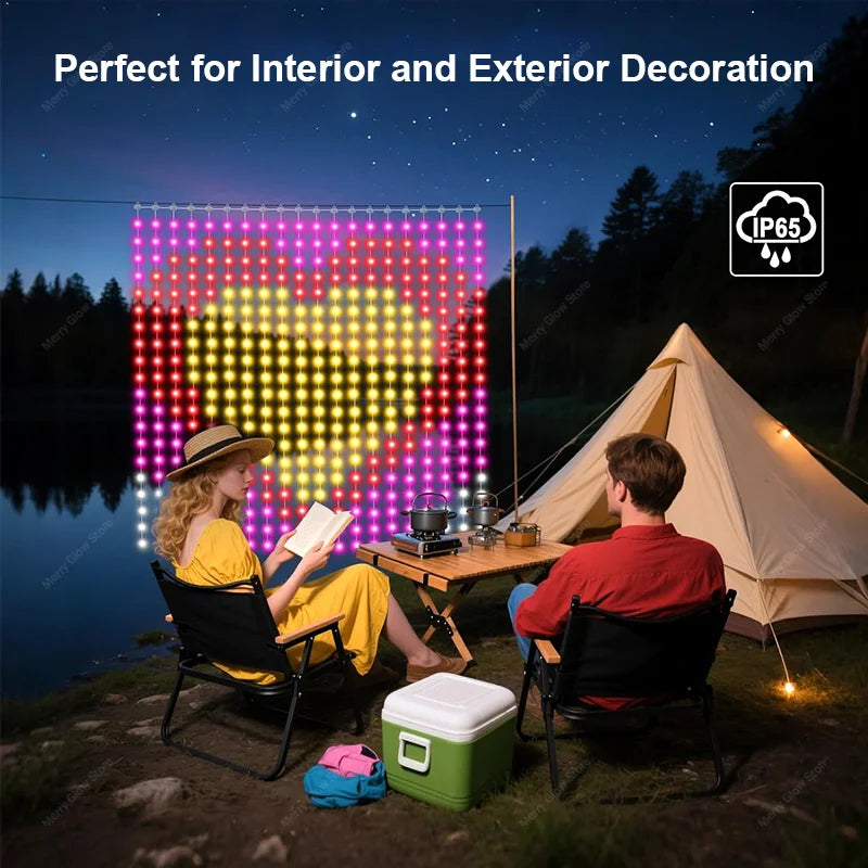 Rideau lumineux LED RGB connecté, application et télécommande, 1 à 3 m