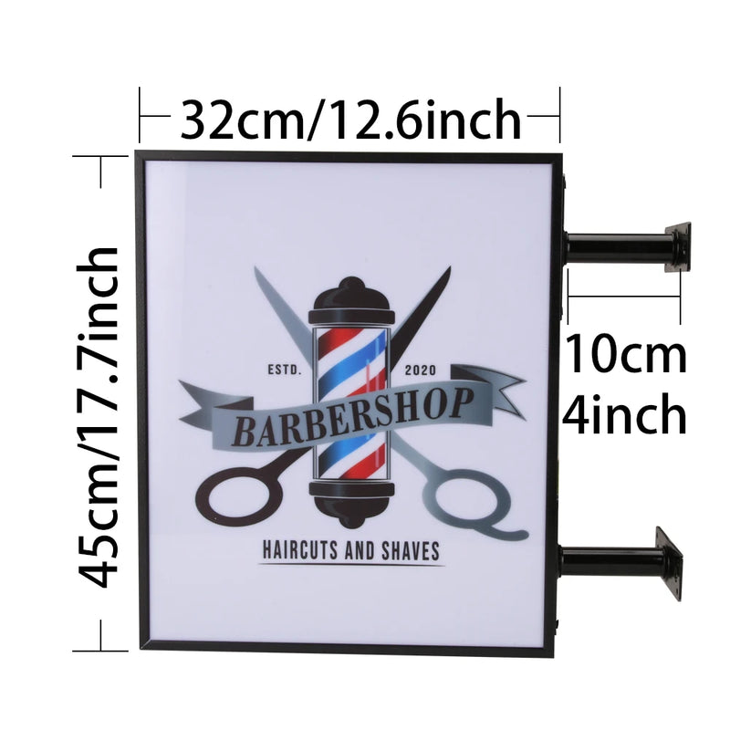 Enseigne drapeau lumineuse double face à logo personnalisé, 32 x 45 cm