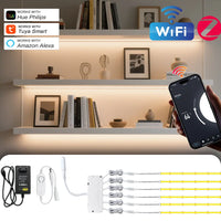 Ruban LED sous meuble connecté Wi-Fi ou Zigbee, kit 1 à 6 rubans