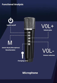 Enceinte karaoké à effets de voix – schéma des touches du micro