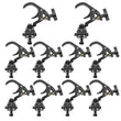 Lot de 10 crochets de truss en aluminium noir, pour tubes de 38 à 60 mm