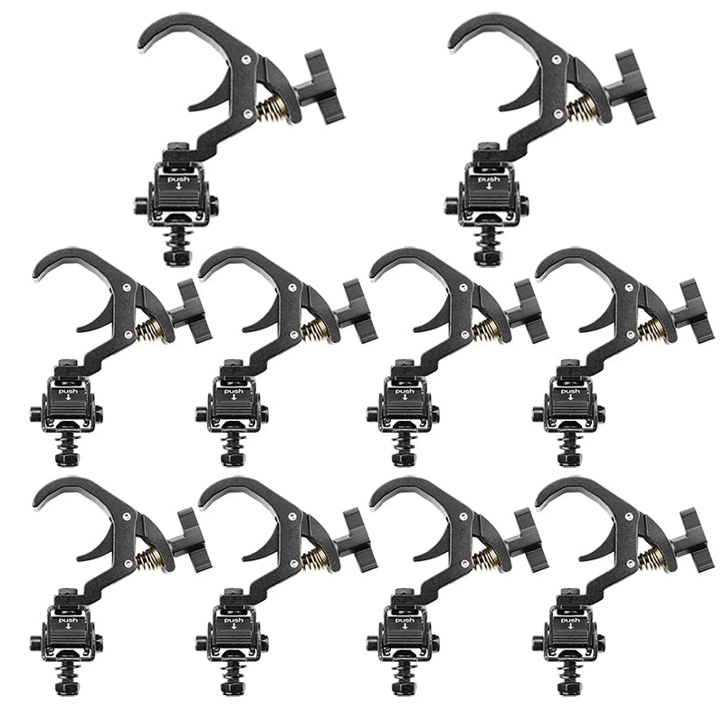 Lot de 10 crochets de truss en aluminium noir, pour tubes de 38 à 60 mm