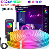 Ruban LED extérieur néon RGB étanche IP67, application, 5 à 30 m