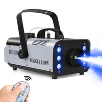 Machine à fumée 1200 W avec télécommande sans fil et 6 LED, réservoir 1 L