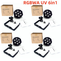 Projecteur PAR LED plat 7 LED RGBW ou RGBWA UV, lot de 4, DMX