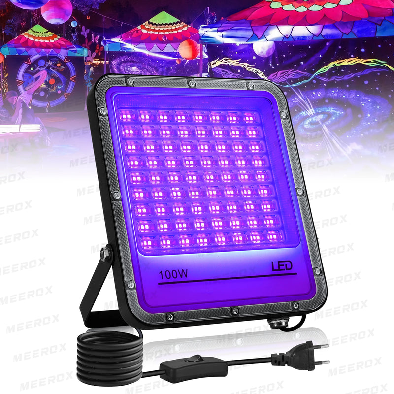 Projecteur lumière noire LED UV 395 nm, 50 à 150 W, 1 ou 2 pièces