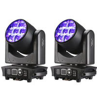 Lot de 2 ou 4 lyres LED wash 7 x 40 W, zoom 3° à 60°, flight case