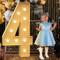 Chiffres lumineux géants 120 cm en carton mousse, blanc chaud ou blanc froid