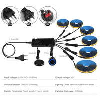 Ruban LED tasseau bois noir – boîtier d'alimentation, six sorties et prises EU, US et UK