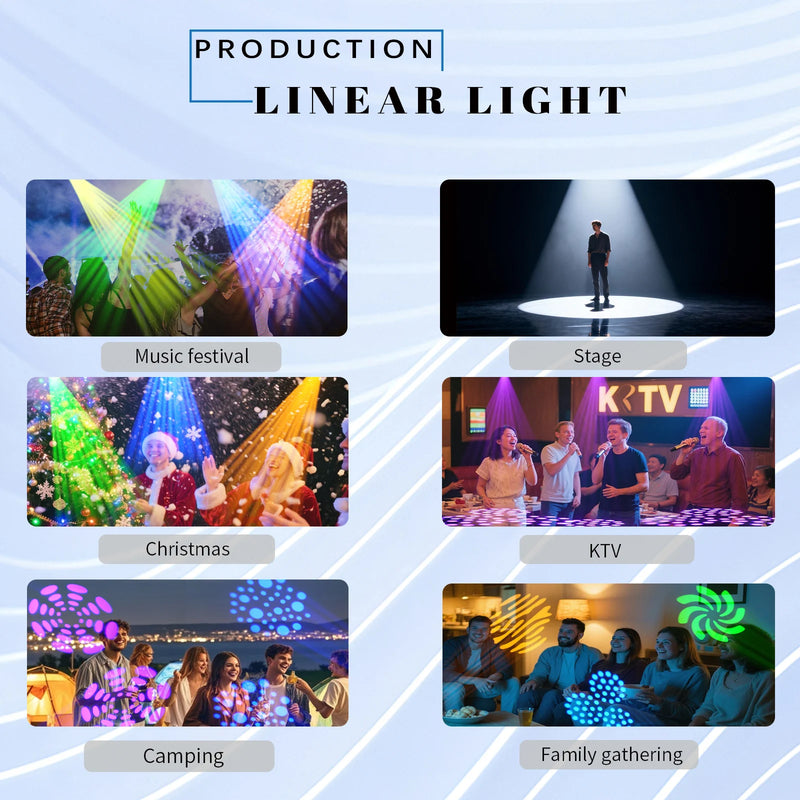Lot de 2 mini lyres LED spot 60 W – usages : festival, scène, Noël, karaoké, camping et fête en famille