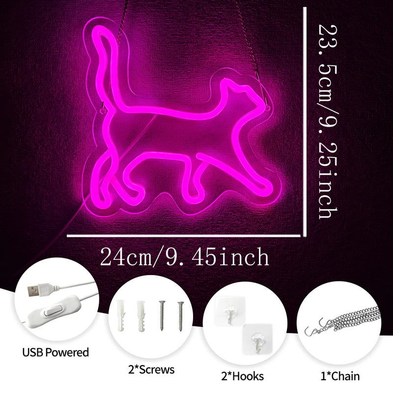 Néon LED chat – vue 4