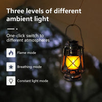 Lanterne LED rechargeable vintage, effet flamme, 3 modes, USB-C, 25 cm