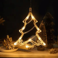 Décoration fenêtre Noël lumineuse à ventouse, 11 motifs, à piles