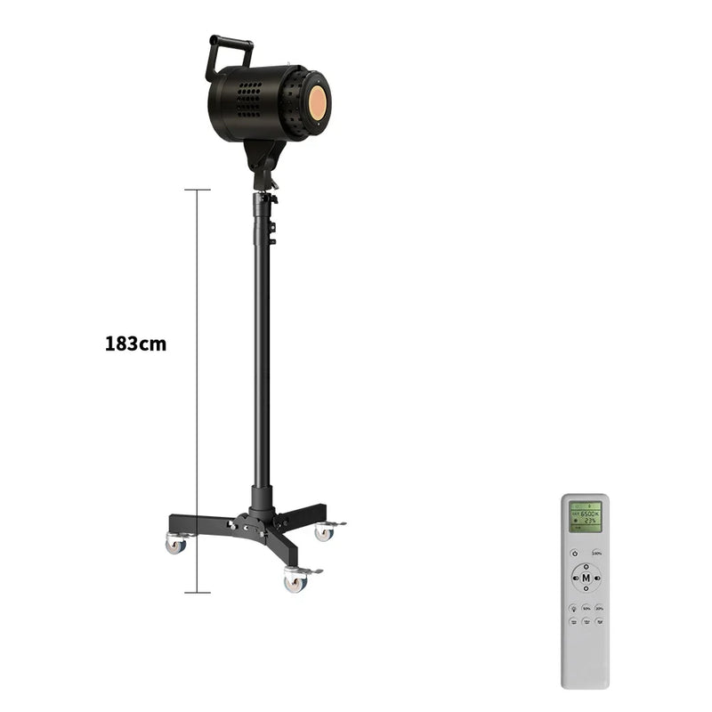 Pied de lumière au sol – pied de 111 à 183 cm avec lampe de studio et télécommande