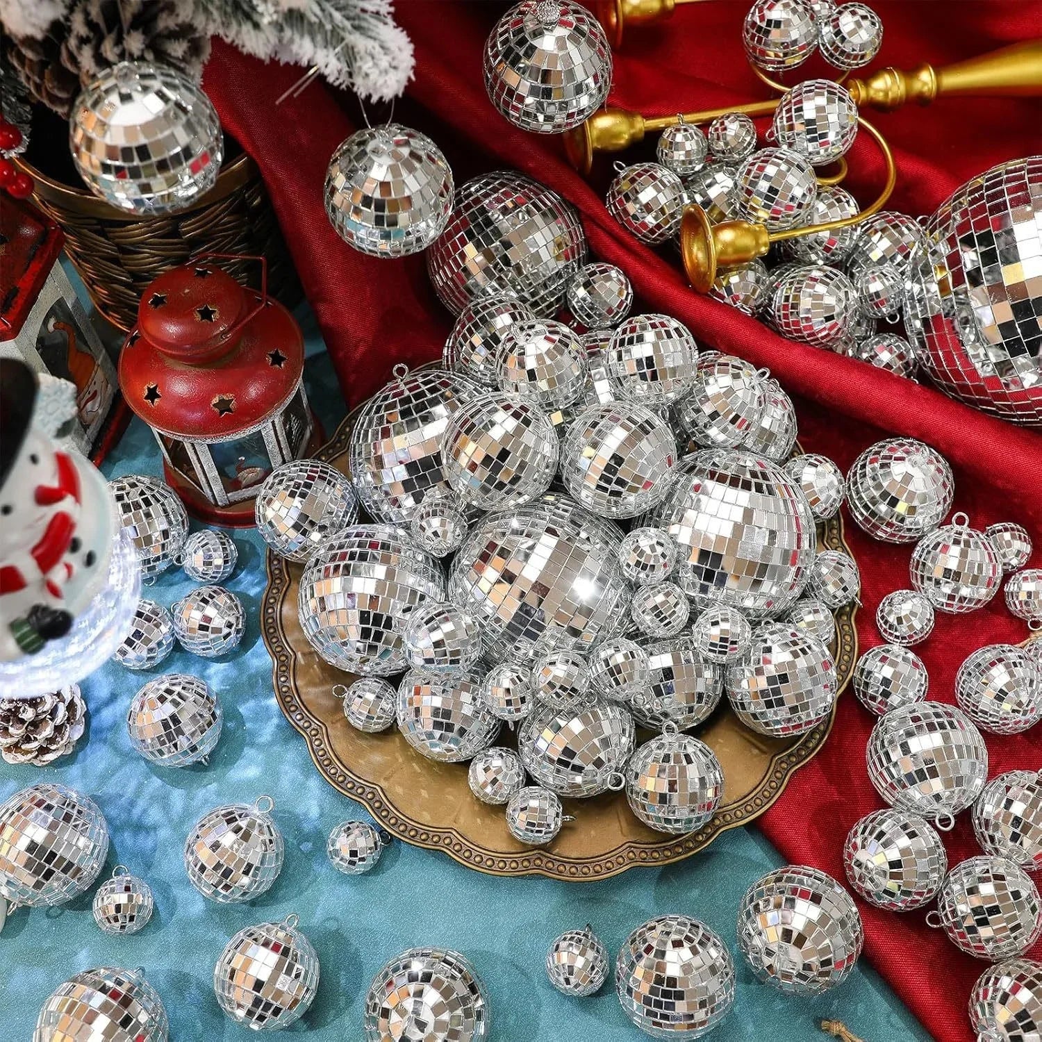 Boule à facettes miroir à suspendre, 1 ou 5 pièces, de 2 à 40 cm