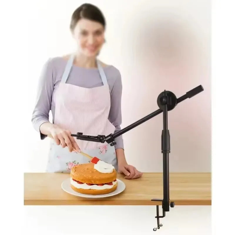 Support de table à bras pivotant – installé sur une table de cuisine pour filmer d'en haut