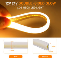 Ruban LED néon COB double face IP65 – ruban souple et dimensions de 12 x 5 mm