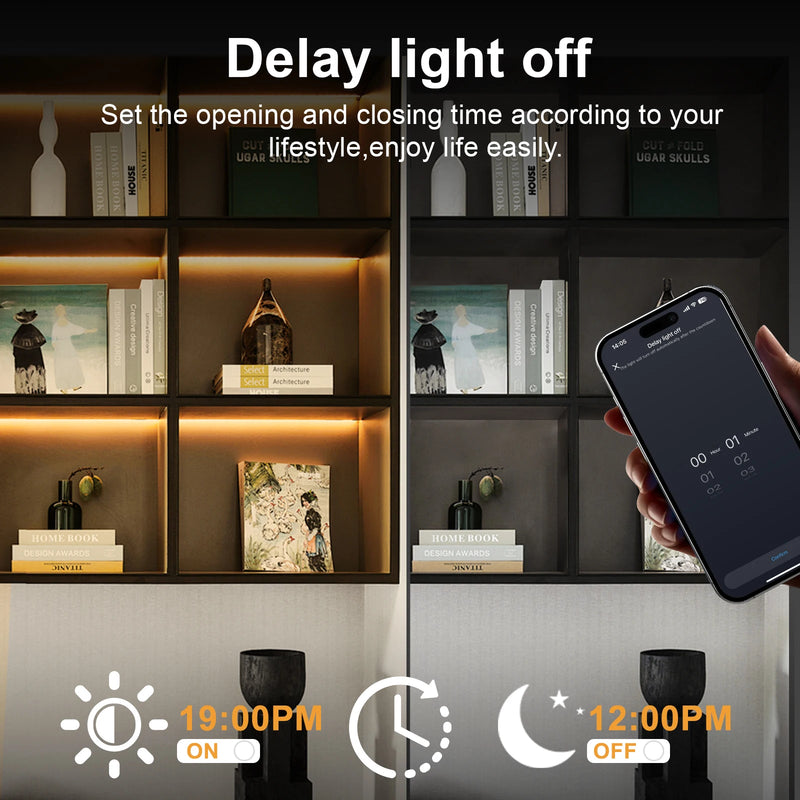 Ruban LED sous meuble connecté – extinction programmée depuis l'application