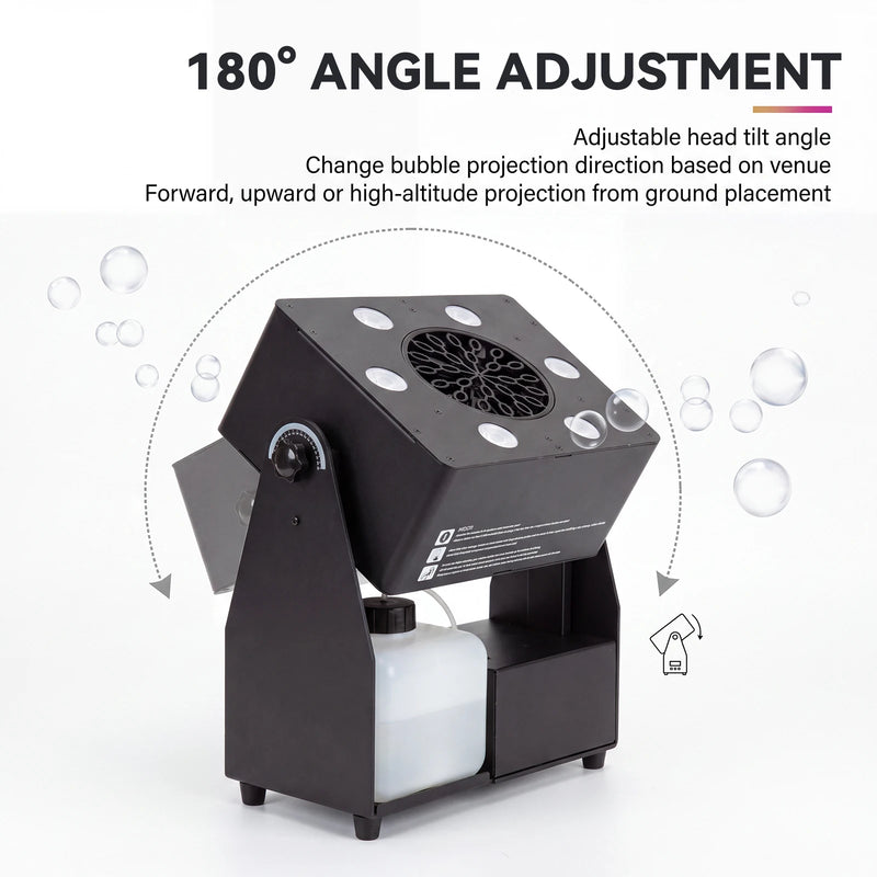 Machine à bulles de scène 90 W – tête inclinable à 180° sur fond blanc
