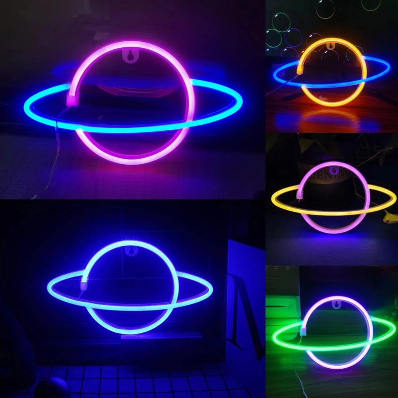 Néon LED déco gaming et chambre, 23 motifs au choix, piles ou USB