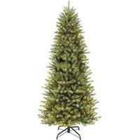 Sapin lumineux crayon en PVC avec guirlande LED blanc chaud, sur pied métal